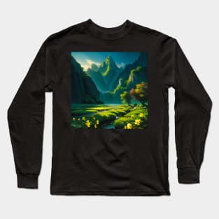 Floral Valley on the River Mirar Sword Coast DND Long Sleeve T-Shirt